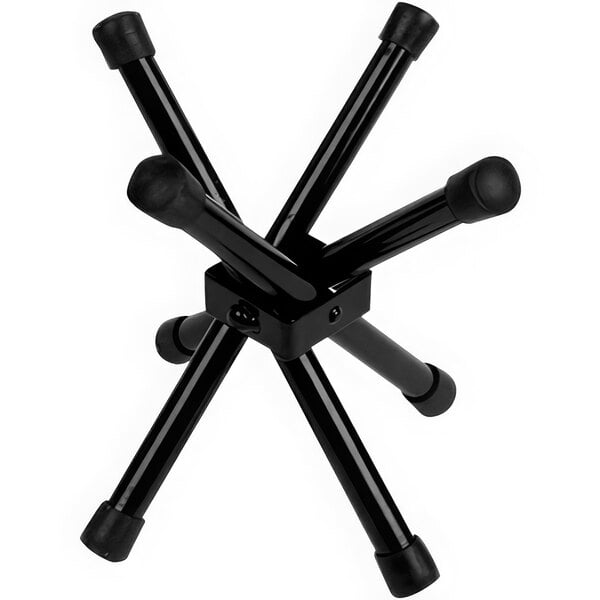 A black powder-coated aluminum display riser with black legs.