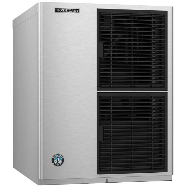 A silver rectangular Hoshizaki air cooled ice machine with black vents.