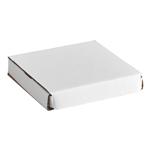 A white box with a brown edge.
