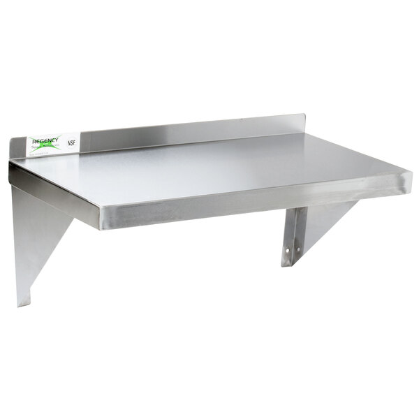 Regency 16 Gauge Stainless Steel 12 X 24 Heavy Duty Solid Wall Shelf