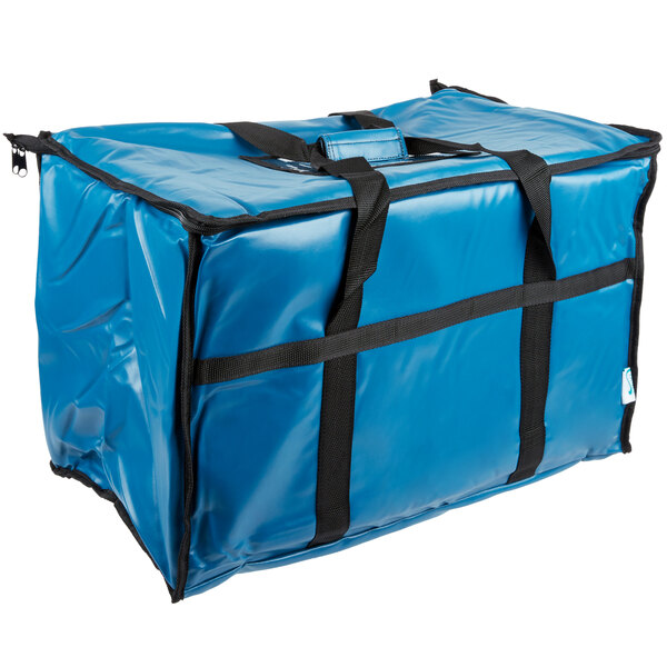 Insulated Food Delivery Bag,Pan Carrier Blue Nylon  23"x13"x15",Easy Care 