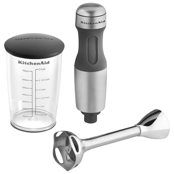 KitchenAid KHB1231CU Contour Silver 2 Speed Hand Blender with 8" Shaft