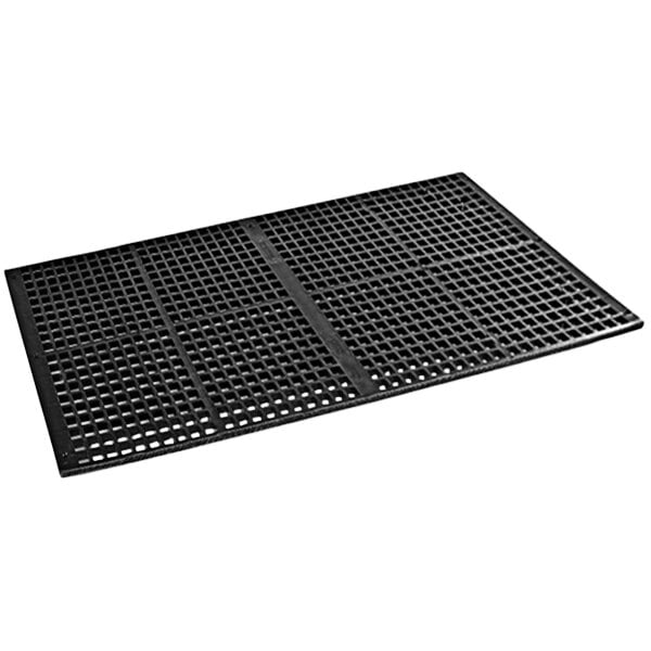 A black plastic grate with holes.