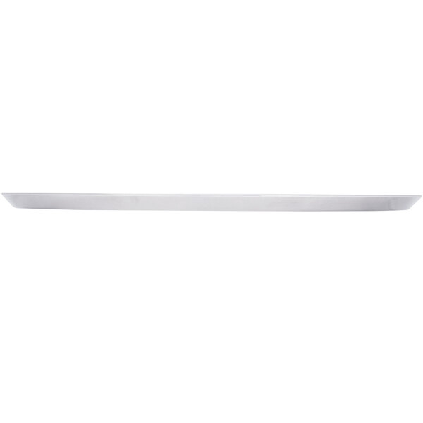 An American Metalcraft heavy weight aluminum pizza cutter pan with a long rectangular shape.