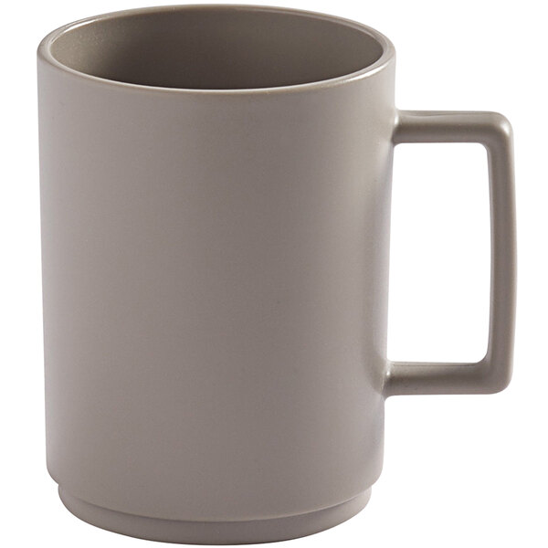 An American Metalcraft Tritan Mocha Mug in white with a handle.