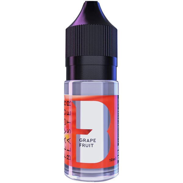 A close up of a Flavour Blaster Grapefruit Cocktail Aroma bottle with a black cap.