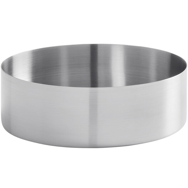 An American Metalcraft stainless steel bowl with a white background.