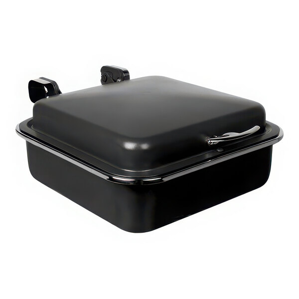 A Spring USA rectangular chafing dish with a lid on it.