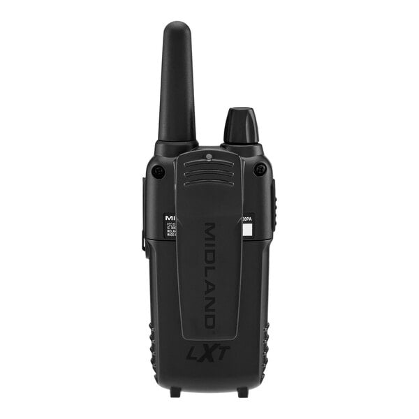 A black Midland FRS two-way business radio.