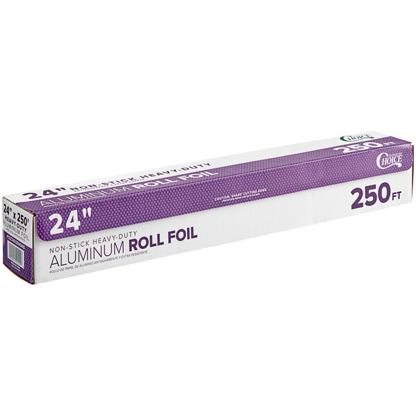 A roll of Choice Non-Stick Heavy-Duty Aluminum Foil on a white background.