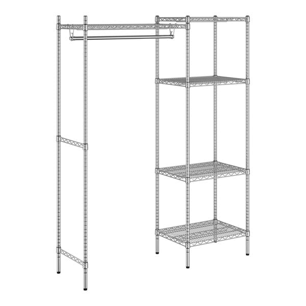 A Regency chrome wireframe garment rack kit.