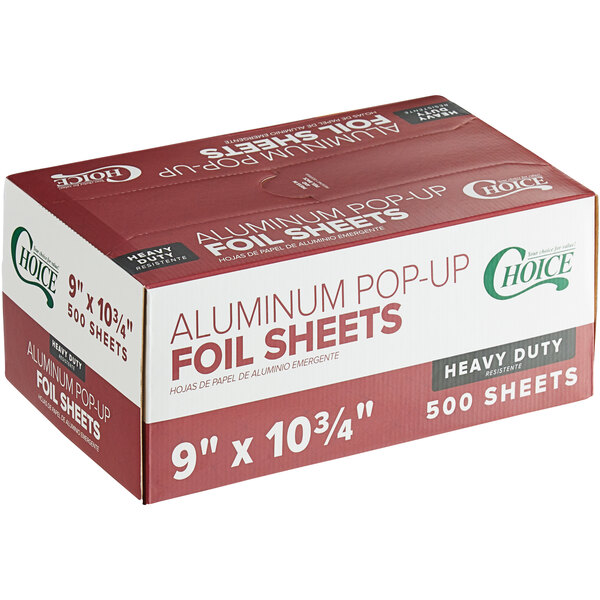 Choice 9 x 10 3/4 Food Service Heavy-Duty Interfolded Pop-Up Foil Sheets