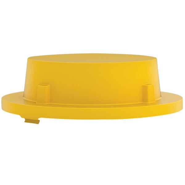 A yellow plastic cover with a square in the middle.