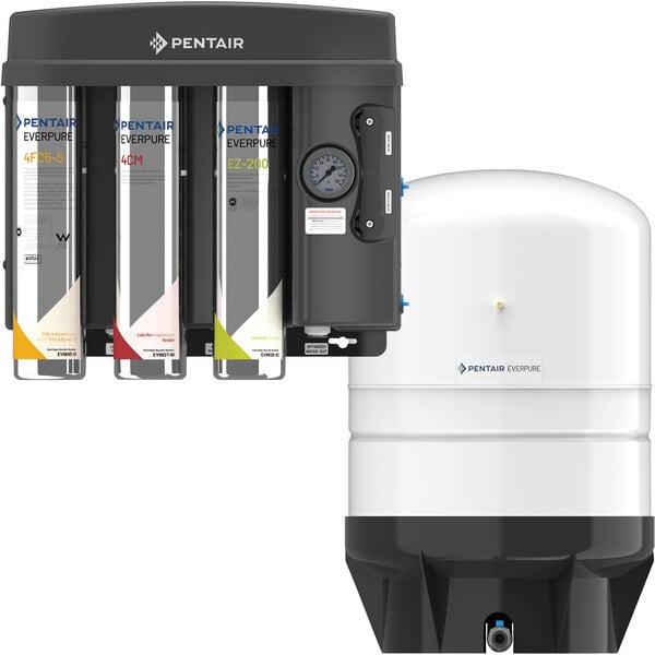 The Everpure EZ-RO 200 reverse osmosis system with white and black containers.