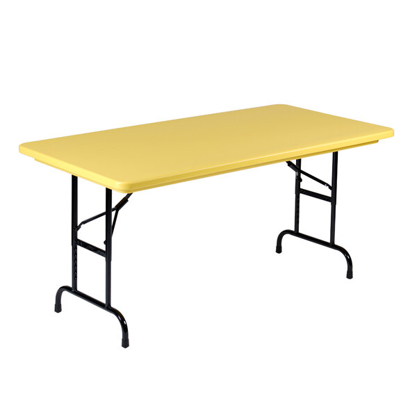 Correll R Series R3072 30 X 72 Yellow Plastic Folding Table