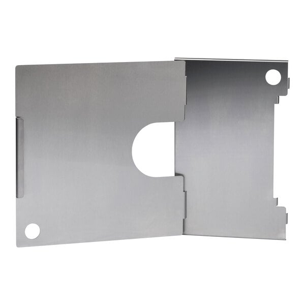 A metal plate with a hole in it.