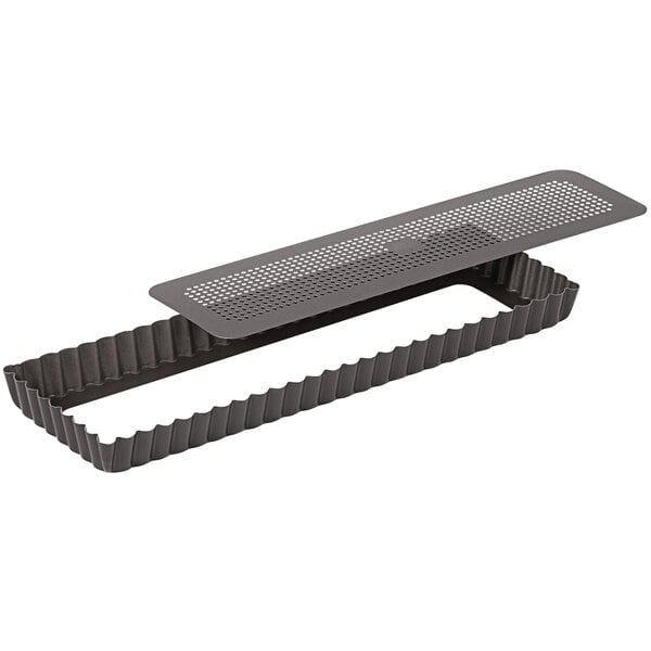 A Gobel rectangular metal tart pan with a removable bottom.