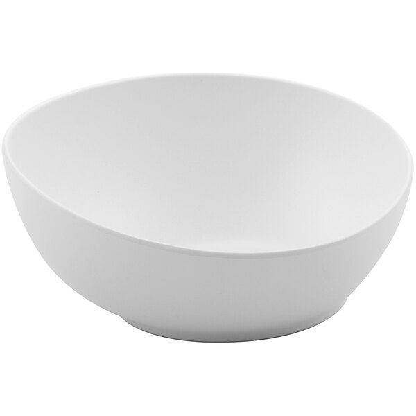 A white GET Enterprises Riverstone melamine bowl.