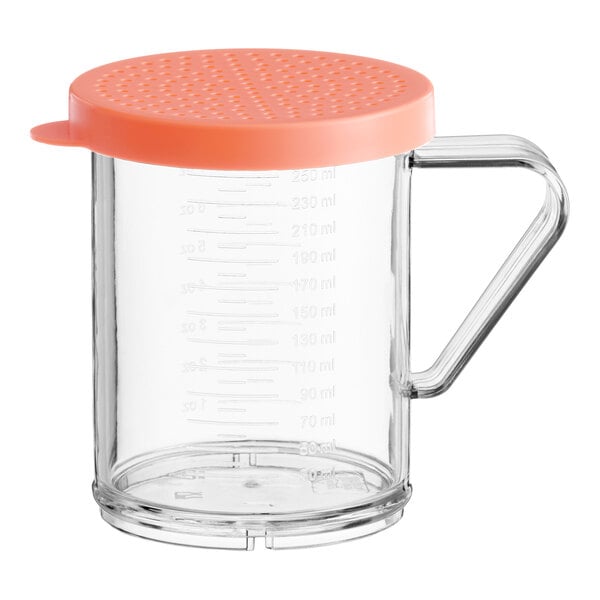 Choice 10 oz. Polycarbonate Shaker with Rose Lid for Medium Ground Product