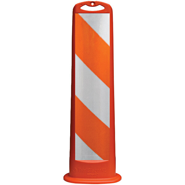 An orange Cortina vertical panel with diamond grade stripes.