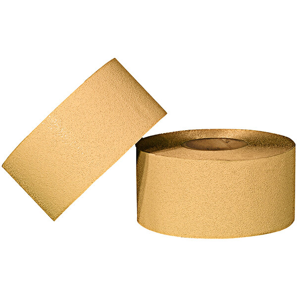 Two rolls of white Cortina pavement marking tape on a white background.