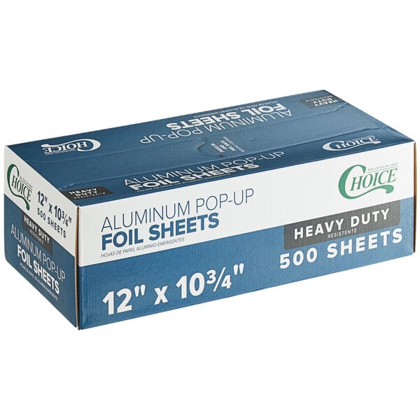Choice 12 x 10 3/4 Food Service Interfolded Pop-Up Foil Sheets - 500/Box