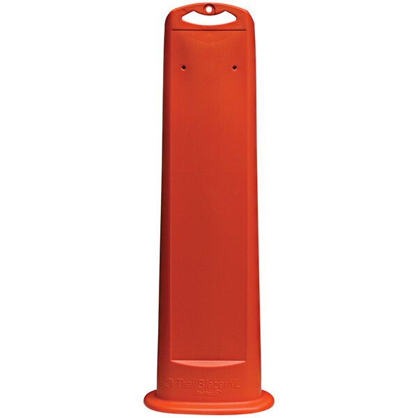 An orange Cortina vertical panel with a handle on it.