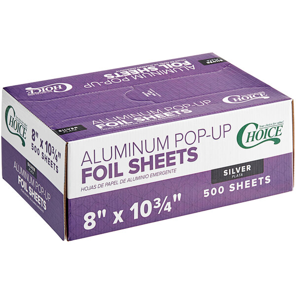 Choice Food Service Interfolded Pop-Up Foil Sheets - 500/Box (select size  below)
