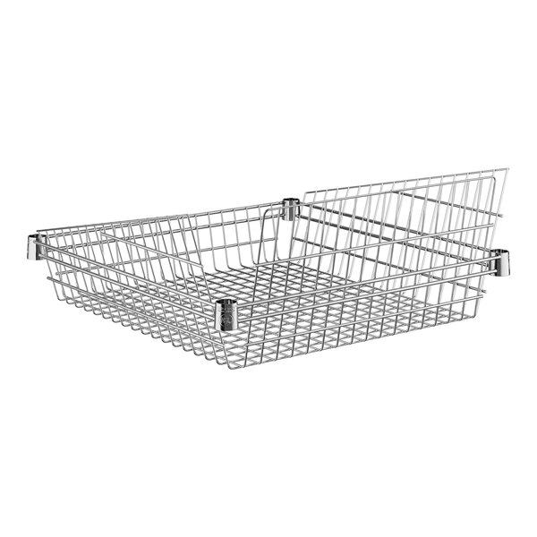 A metal Regency storage display basket.