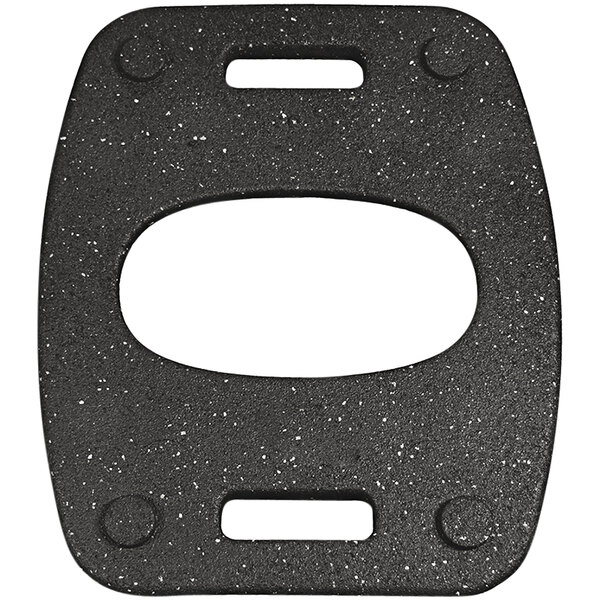 A black rectangular rubber base with holes.