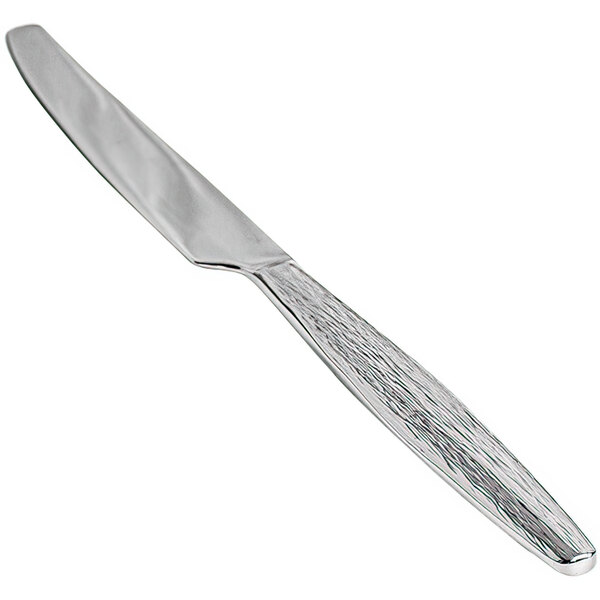 A Front of the House Owen stainless steel dinner knife with a silver handle.