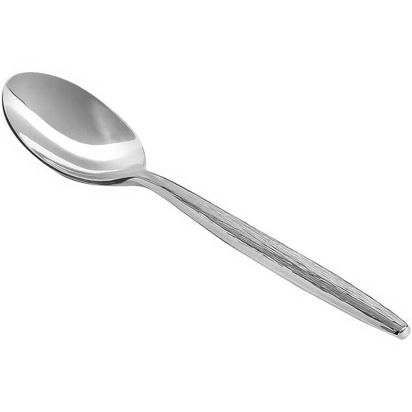 A Front of the House 18/10 stainless steel teaspoon with a handle.