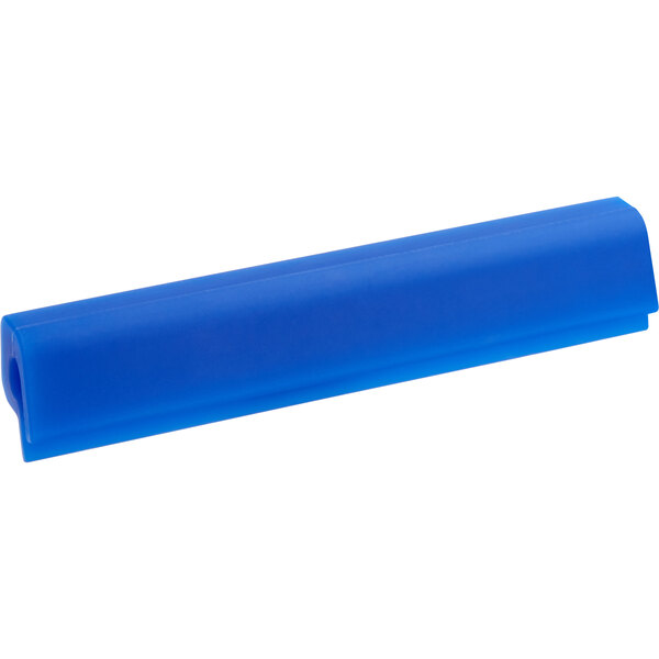 A blue rectangular silicone clip for a Baker's Mark bun / sheet pan on a white background.