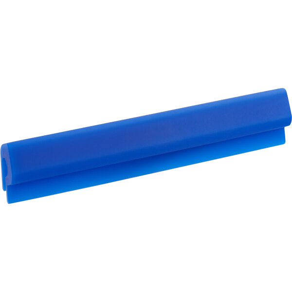 A blue rectangular silicone clip with a long handle.