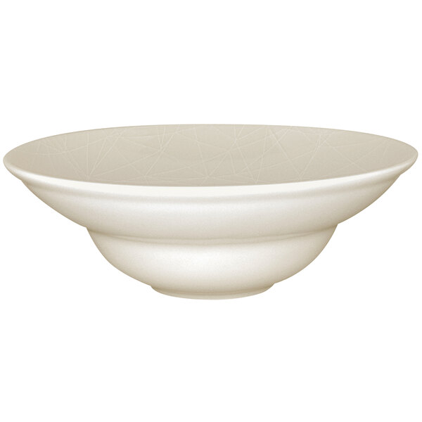 An ivory RAK Porcelain extra deep plate with an embossed pattern.