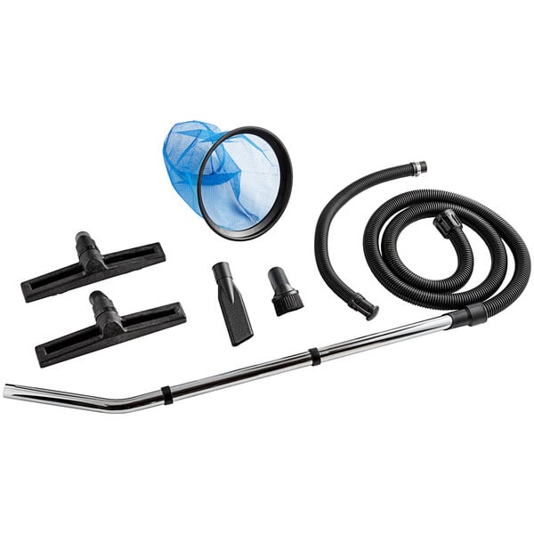 A Viper Shovelnose wet/dry vacuum with hose and accessories.