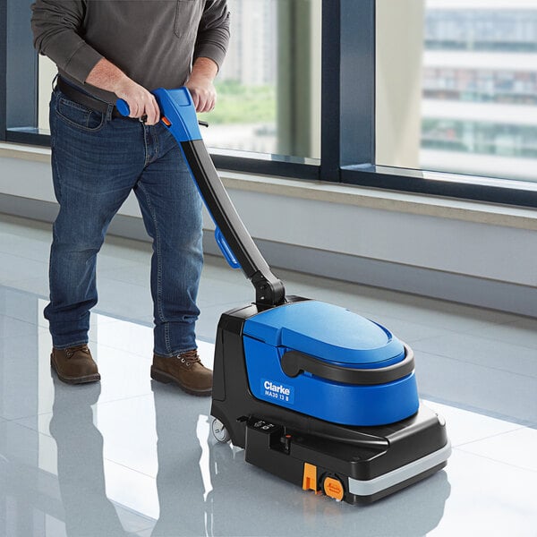 Clarke Ma30 13b 14 Cordless Walk Behind Cylindrical Floor Scrubber With Fast Charger 1 6 Gallon