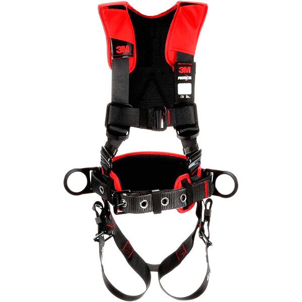 A red and black 3M Protecta Comfort Construction Style Positioning Harness.