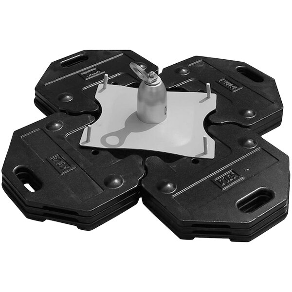 A black and silver 3M DBI-SALA Rooftop Anchor with a metal plate on a black plastic base.