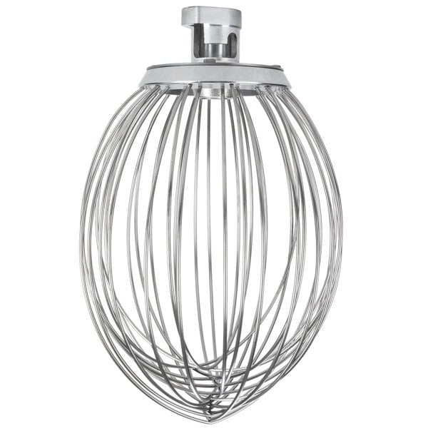A wire whisk attachment for a Vollrath commercial floor mixer.