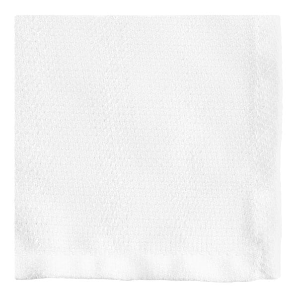 Oxford White 100% Spun Polyester Birdseye Cloth Napkins, 20" x 20" MSBE2020 - 12/Pack