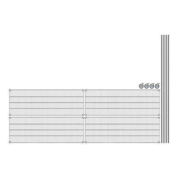 Regency chrome wire shelving with 4 shelves in a box.