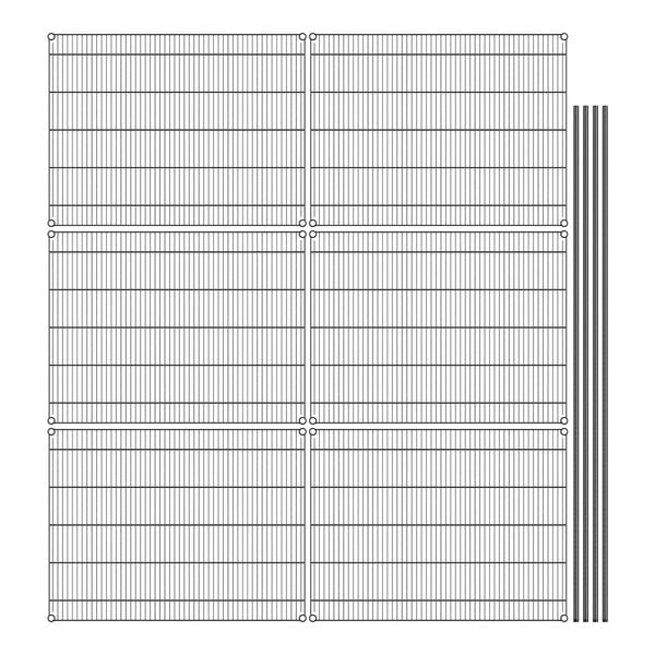 A grid of metal bars with a white background.