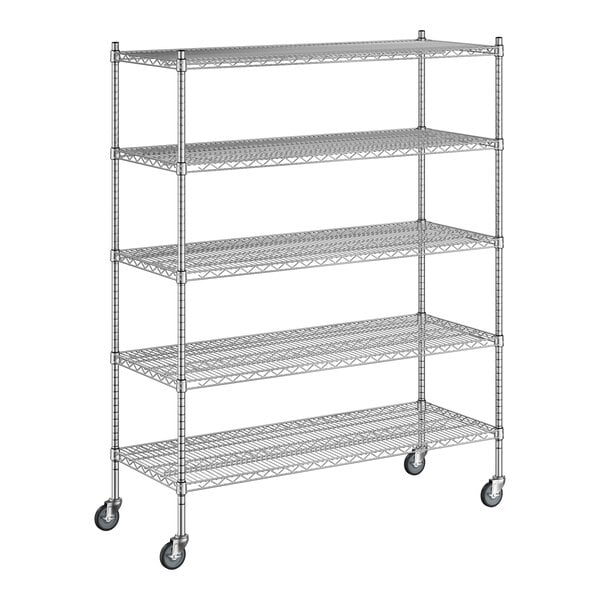 A Regency chrome wire shelving starter kit with 5 shelves.