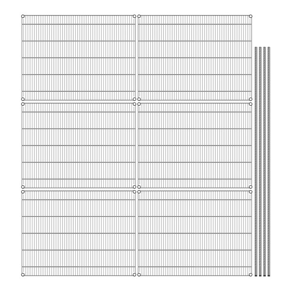 A grid of metal bars on a white background.