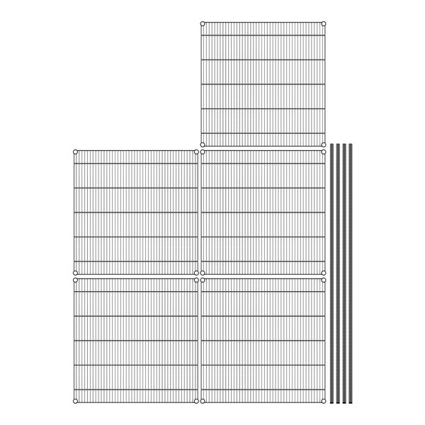 A wire mesh grid with metal rods forming a square pattern.