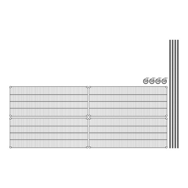 A close-up of a black wire grid.