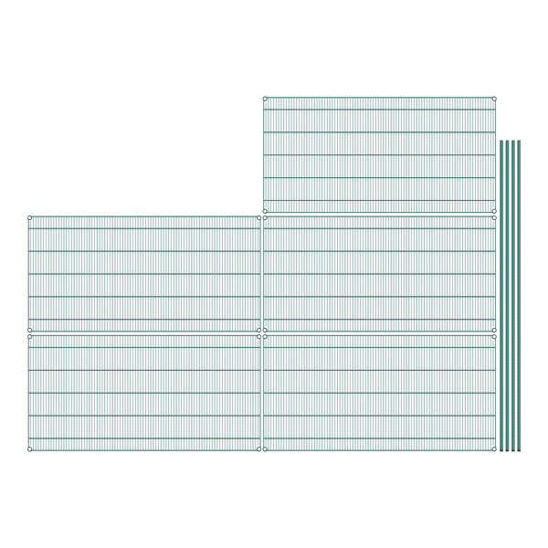 A grid of green lines on white paper.