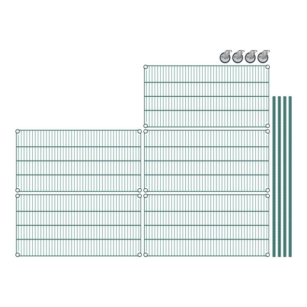 Regency wire shelving with green epoxy coating.