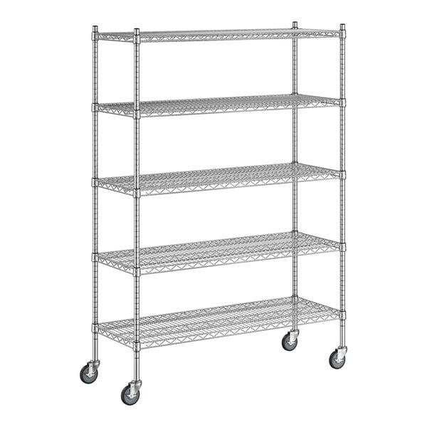 A Regency chrome wire shelving starter kit with 5 shelves.